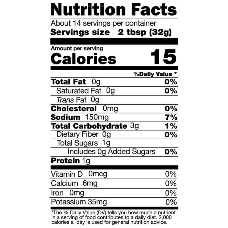 Nutritional Facts of Randy's Hatch Chile Salsa - Hatch Green Chile Store