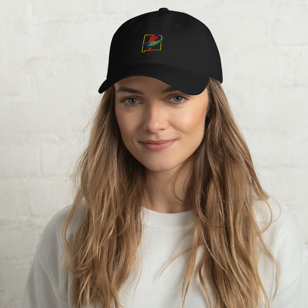 Black State Question Dad Hat - Hatch Green Chile Store