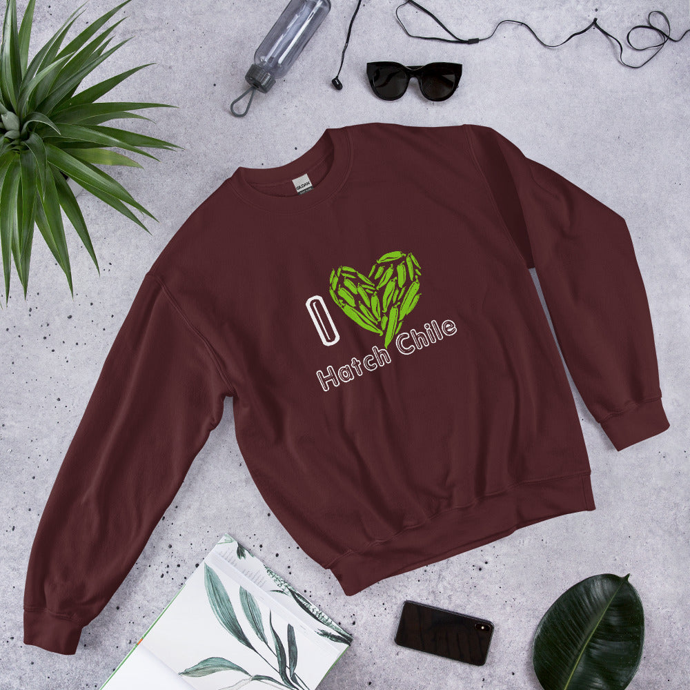 Brown I Love Hatch Chile Sweatshirt - Hatch Green Chile